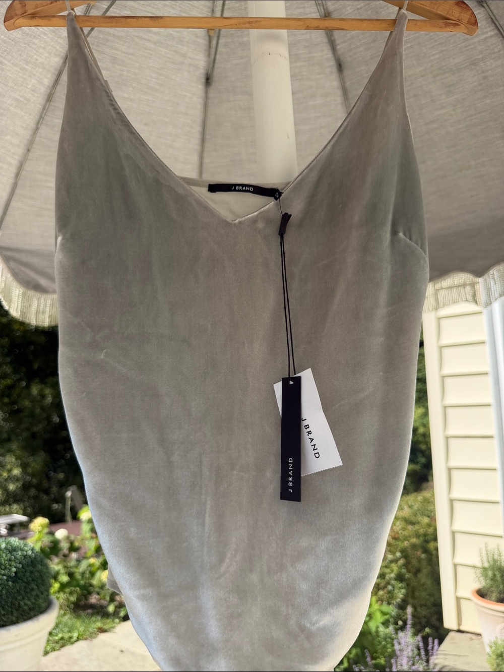 J Brand NWT Gray/Silver Velvet Cami XS